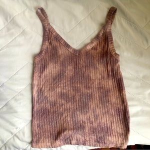 Soft textured rubbed tye-dye tank top by American Eagle